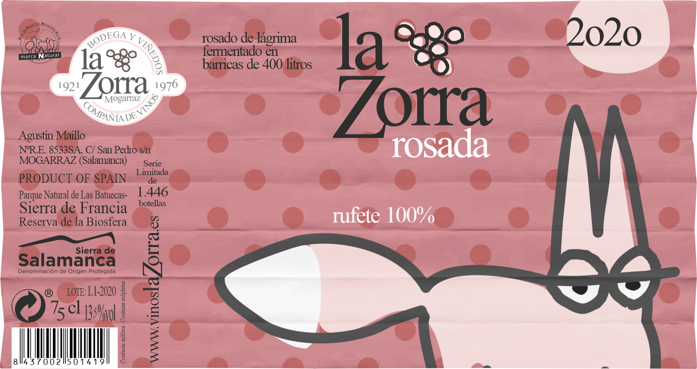 Etiqueta-11-Botella-Vino_laZorra-Rosada-Rufete-Tempranillo
